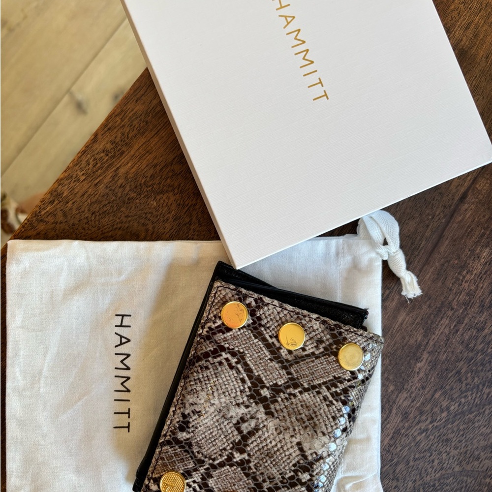 Hammitt Snake Pattern Wallet with Gold Studs
